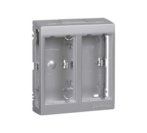 Simon Connect Дополнительный блок настенный на 2 S-модуля Сима Про, поверхностный монтаж, алюминий  SBC250-8  Simon