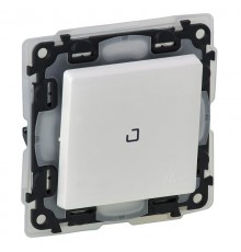 Valena LIFE Белый IP44 Выключатель 1-клавишный с подсветкой 10АХ 250В (с лицевой панелью)  752161  Legrand