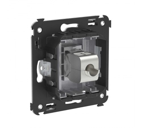 Компьютерная розетка RJ-45 без шторки в стену, кат.5e одинарная экранированная, "Avanti", "Закаленная сталь"  4404763  DKC