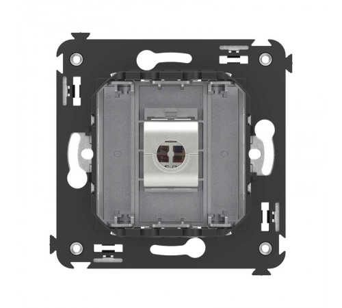 Компьютерная розетка RJ-45 без шторки в стену, кат.5e одинарная экранированная, "Avanti", "Закаленная сталь"  4404763  DKC