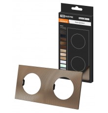 Рамка двойная бронза, алюминий, текстурированный, "Байкал"   SQ1819-0456  TDM