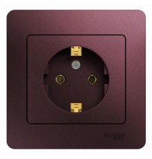 Glossa Баклажановый Розетка с заземлением (в сборе)  GSL001142  SE