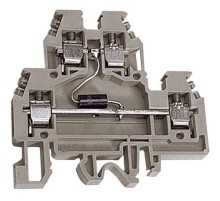 DAS.4/D24, 2х уровневый проходной зажим бежевый 4 кв.мм с диодом между уровнями 24В  ZDSD024  DKC