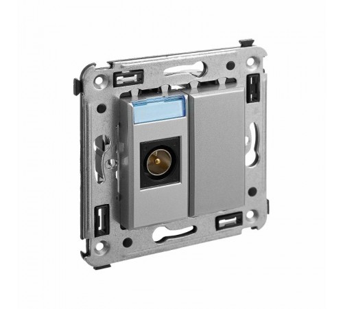 Розетка TV оконечная в стену, "Avanti", "Закаленная сталь"  4404503  DKC