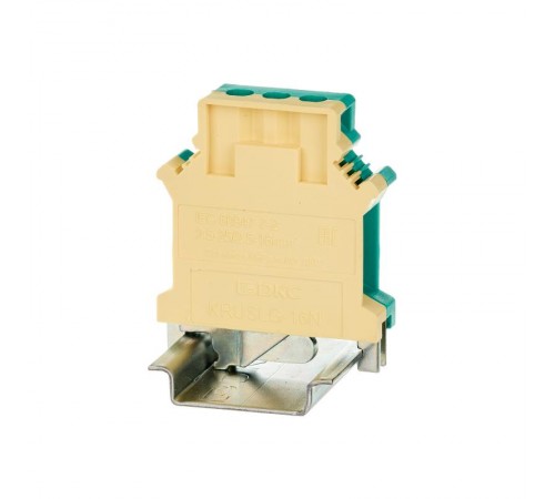 Клемма заземления, винтовой зажим, 2 точки подключения, 16 кв.мм  KRUSLG-16N  DKC