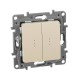 Etika Слоновая кость Переключатель 2-клавишный с подсветкой, 10А, автозажимные клеммы  672316  Legrand