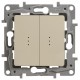 Etika Слоновая кость Переключатель 2-клавишный с подсветкой, 10А, автозажимные клеммы  672316  Legrand