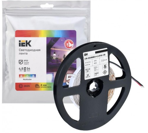 Лента светодиодная 5м LSR-2835RGB54-4,8-IP20-12В  LSR1-3-054-20-3-05  IEK