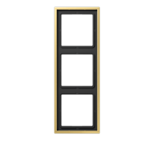 Рамка для вертикальной и горизонтальной установки, 3 поста; металл; латунь classic; Messing  ME2983C  Jung