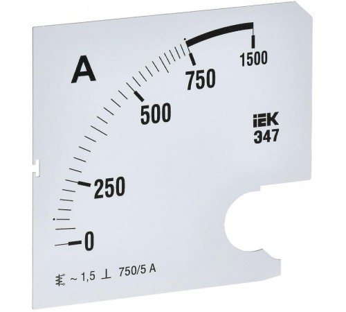 Шкала смен. для амперметра Э47 750/5А-1,5 96х96мм  IPA20D-SC-0750  IEK