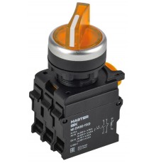 Переключатель с подсв. 2 полож. 1NO+1NC жёлтый MASTER  MI-SW60-11XD-3-14-2-K05  IEK