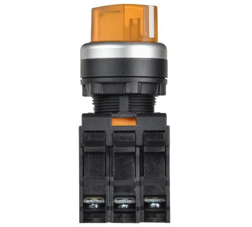 Переключатель с подсв. 2 полож. 1NO+1NC жёлтый MASTER  MI-SW60-11XD-3-14-2-K05  IEK