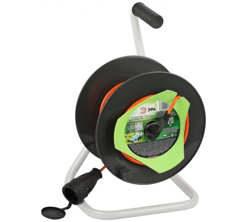 Удлинитель силовой  RP-1e-3х0.75-20m на пластиковой катушке c заземлением 1 розетка 20м ПВС 3х0,75мм2   Б0059773  ЭРА