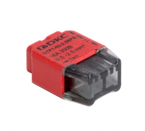 Клеммная колодка на 2 проводника до 2,5 кв. мм. на токи до 16А  DTP1-02-2.5SPS  DKC