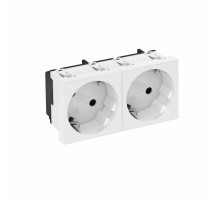 Розетка двойная 33° с з/к, 250 В, 16A (белый) (STD-D3 RW2)  6120102  OBO Bettermann