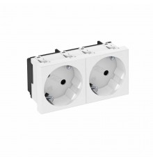 Розетка двойная 33° с з/к, 250 В, 16A (белый) (STD-D3 RW2)  6120102  OBO Bettermann