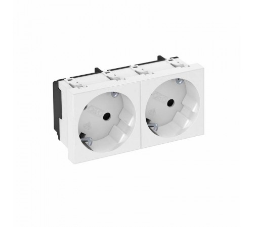 Розетка двойная 33° с з/к, 250 В, 16A (белый) (STD-D3 RW2)  6120102  OBO Bettermann