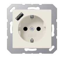 Розетка SCHUKO® с USB-зарядным устройством, тип А; термопласт; слоновая кость  A1520-18A  Jung