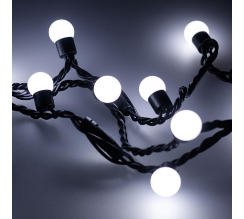 Светодиодная гирлянда ARD-BALL-CLASSIC-D17.5-20000-BLACK-200LED WHITE (230V, 14W)  025590  Arlight