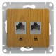 Glossa Дерево Дуб Розетка 2-ая компьютерная RJ45+RJ45, кат.5E  GSL000585KK  SE