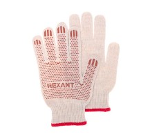 Перчатки х/б с покрытием ПВХ 5 нитей, 48-50 г  09-0202-1  REXANT