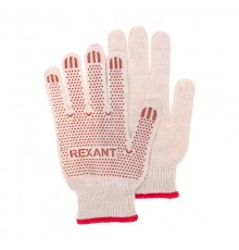 Перчатки х/б с покрытием ПВХ 5 нитей, 48-50 г  09-0202-1  REXANT