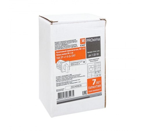Переключатель кулачковый ПК-1-22 10А 2P "1-0-2" EKF PROxima  pk-1-22-10  EKF