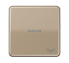 Клавиша с окошком и символом "освещение" для выключателей с подсветкой; золотая бронза  CD590KO5LGB  Jung