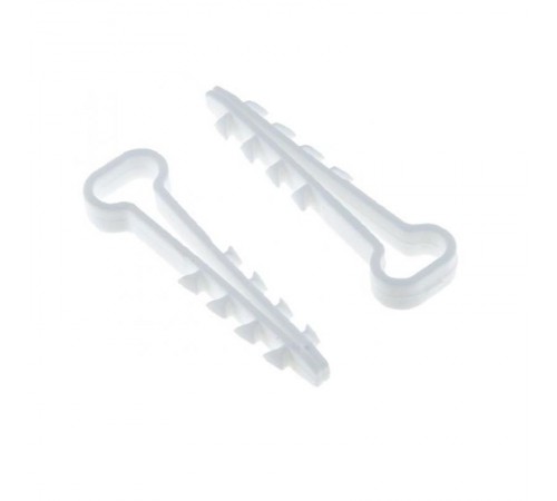 Дюбель-хомут для плоского кабеля (5-8мм) нейлон белый (100шт.) EKF PROxima  plc-nccf-5x8w  EKF