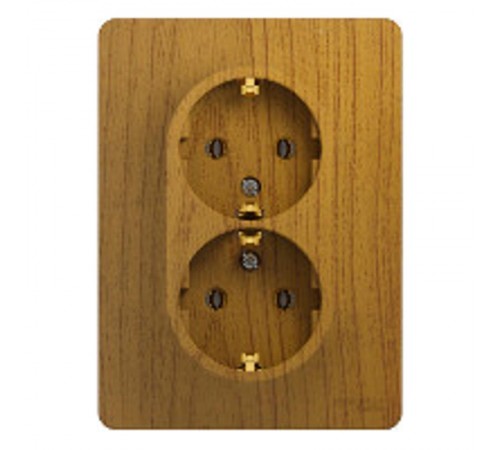 Glossa Дерево Дуб Розетка 2-я с заземлением (в сборе с рамкой)  GSL000524  SE