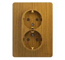 Glossa Дерево Дуб Розетка 2-я с заземлением (в сборе с рамкой)  GSL000524  SE