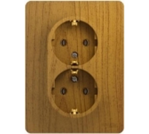 Glossa Дерево Дуб Розетка 2-я с заземлением (в сборе с рамкой)  GSL000524  SE