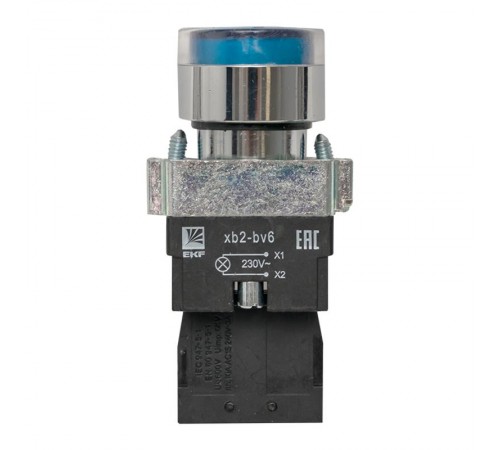 Кнопка BA61 с подстветкой 230В синяя NO PROxima  xb2-bw61-230  EKF