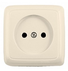 Розетка открытой установки, одноместная, с монтажной пластиной, цвет слонова кость  РА16-105-01  HEGEL