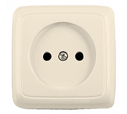 Розетка открытой установки, одноместная, с монтажной пластиной, цвет слонова кость  РА16-105-01  HEGEL