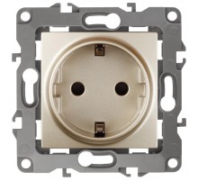 Розетка 12-2101-04 с заземлением, 16АХ-250В,  шампань  Б0014678  ЭРА