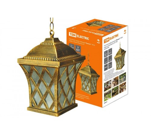 Светильник садово-парковый НСУ Прованс 100Вт ЛН/КЛЛ/LED Е27 IP54 подвес, шагрень/бронза  SQ0330-0092  TDM