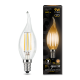 Лампа светодиодная LED 9Вт E14 2700K Filament Candle (свеча) tailed  104801109  Gauss