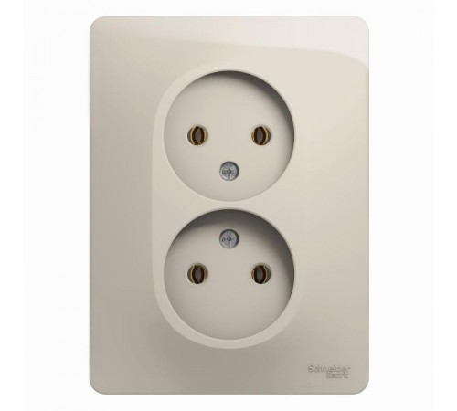 Glossa Молочный Розетка 2-ая без заземления (в сборе)  GSL000920  SE