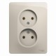 Glossa Молочный Розетка 2-ая без заземления (в сборе)  GSL000920  SE