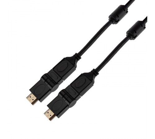 Шнур HDMI - HDMI с фильтрами, длина 2 метра, угловой 360° (GOLD) (PVC пакет)  17-6204-3  REXANT