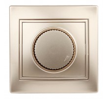 1-401-04 Intro Светорегулятор поворотный, 600Вт 230В, IP20, СУ, Plano, шампань  Б0030091  Intro