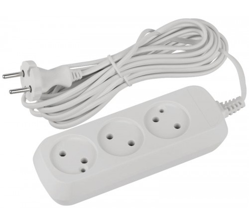 Удлинитель электрический ЭРА UDL-6-350 Greenline 3 розетки без заземления 5м ШВВП 2x0.75мм2   Б0065070  ЭРА