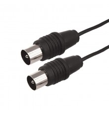 ВЧ кабель ТВ штекер - ТВ штекер, длина 20 метров, черный  17-5028  REXANT