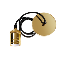 Декоративный патрон с проводом RETRO золотой цвет PLC 02 E27 230V/1M GOLDEN  .5039018  JAZZWAY