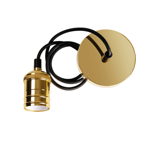 Декоративный патрон с проводом RETRO золотой цвет PLC 02 E27 230V/1M GOLDEN  .5039018  JAZZWAY