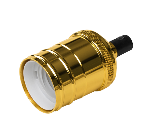 Декоративный патрон с проводом RETRO золотой цвет PLC 02 E27 230V/1M GOLDEN  .5039018  JAZZWAY