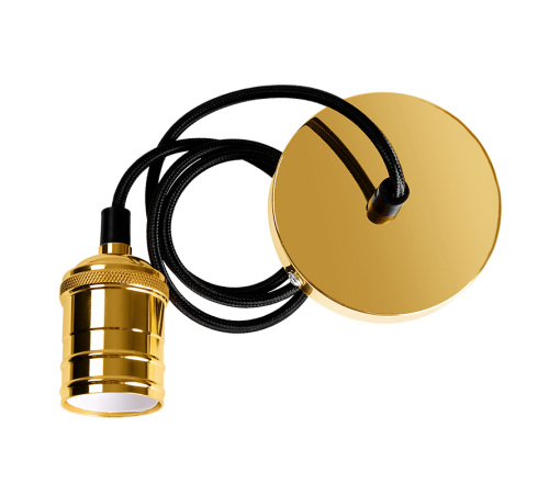 Декоративный патрон с проводом RETRO золотой цвет PLC 02 E27 230V/1M GOLDEN  .5039018  JAZZWAY