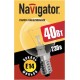 Лампа накаливания ЛОН 40Вт Е14 230В NI-C-40-230-E14-CL (КНР)  94314  Navigator
