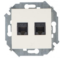 Simon 15 Сл. кость Розетка компьютерная двойная RJ45 кат.5e (AMP)  1591552-031  Simon